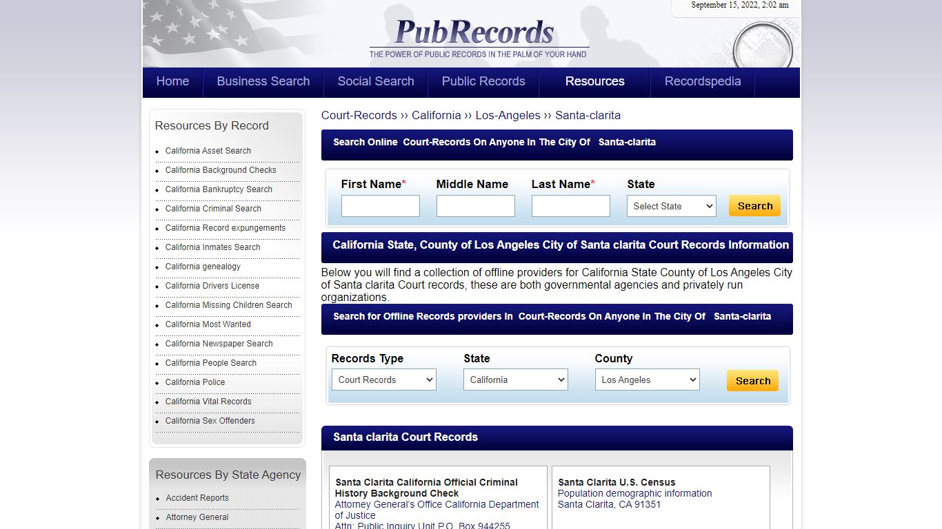 Santa clarita, Los Angeles County, California Court Records